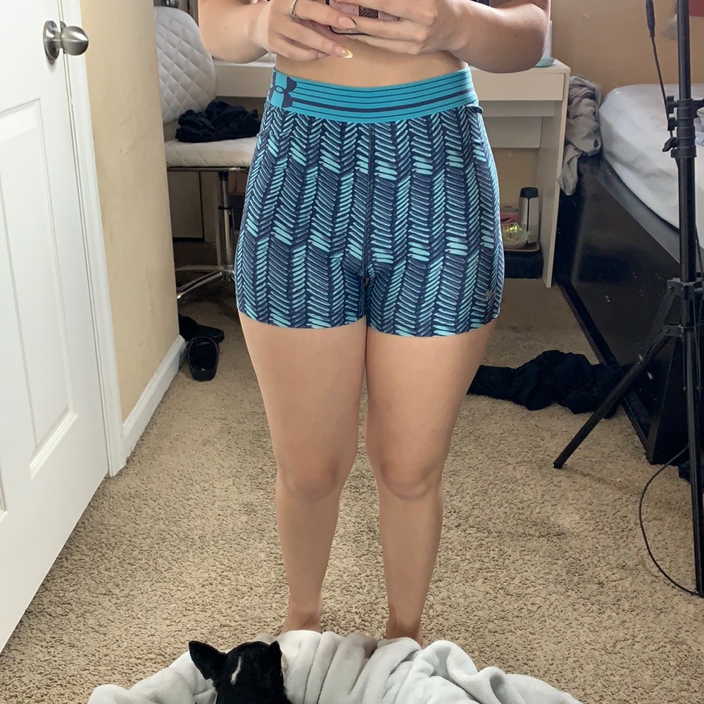 Blue designed athletic shorts